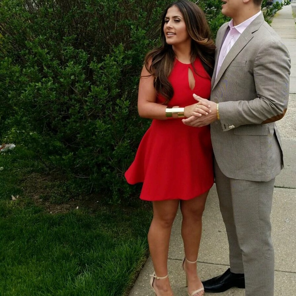 Red short dress
